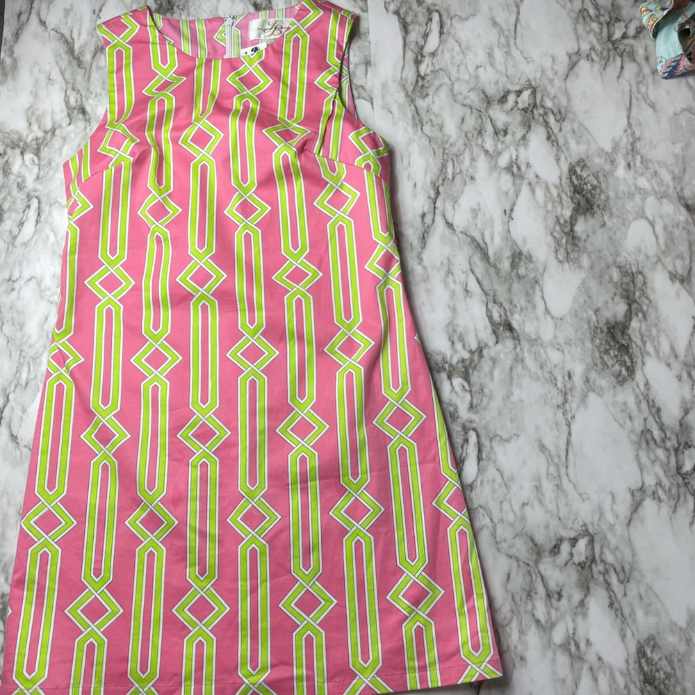 Julie Brown Abstract Print Sheath Geometric Sleeveless Dress Women’s Size Medium - Picture 7 of 7